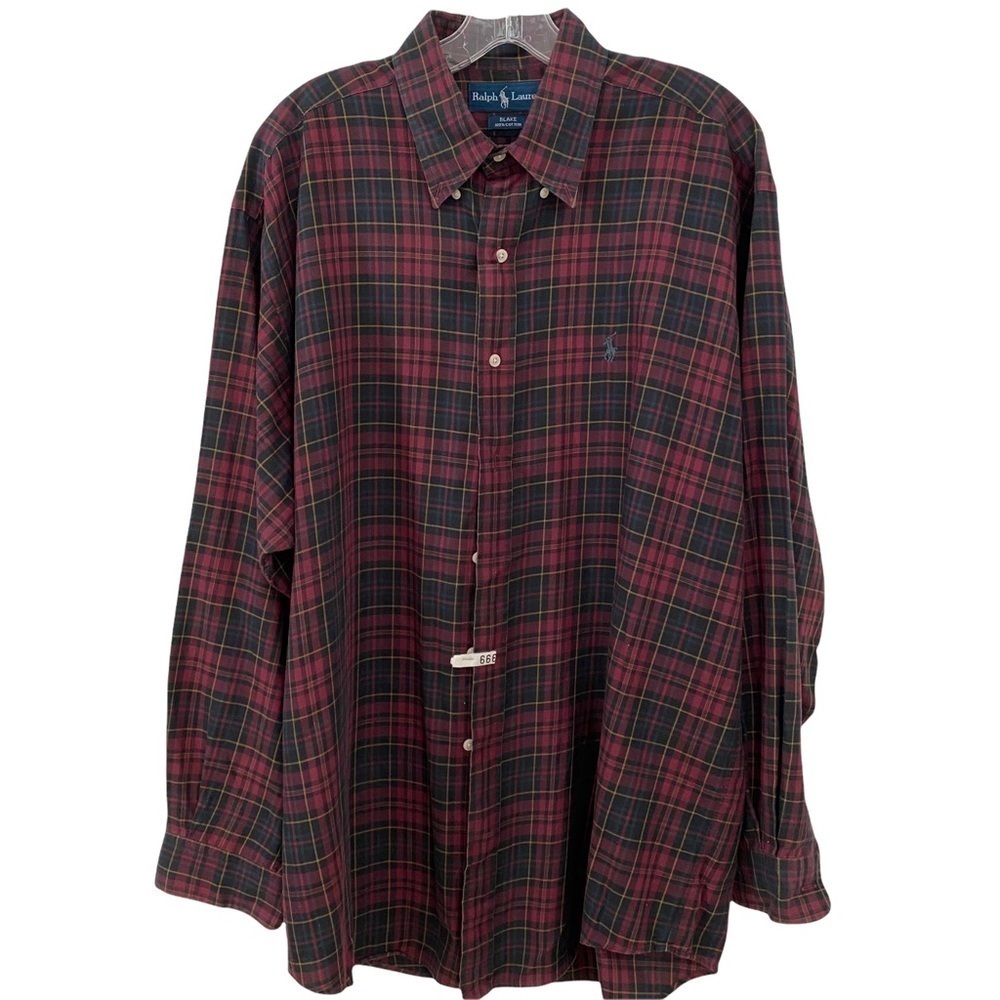 Ralph Lauren Blake Long Sleeve Button Down Plaid Sz Large